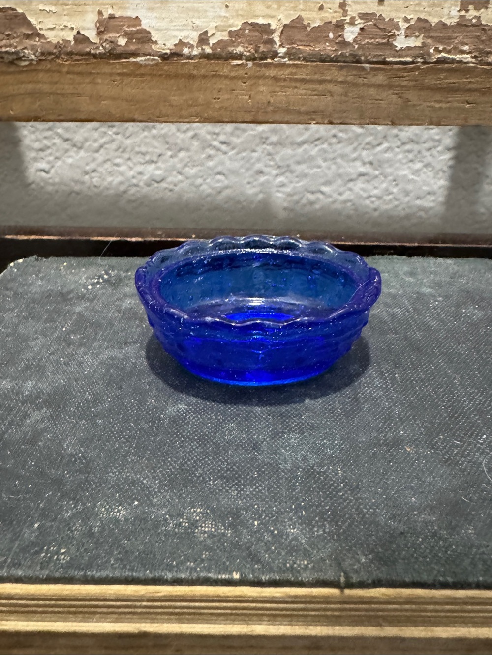 Vintage Cobalt Blue Glass Trinket Dish
